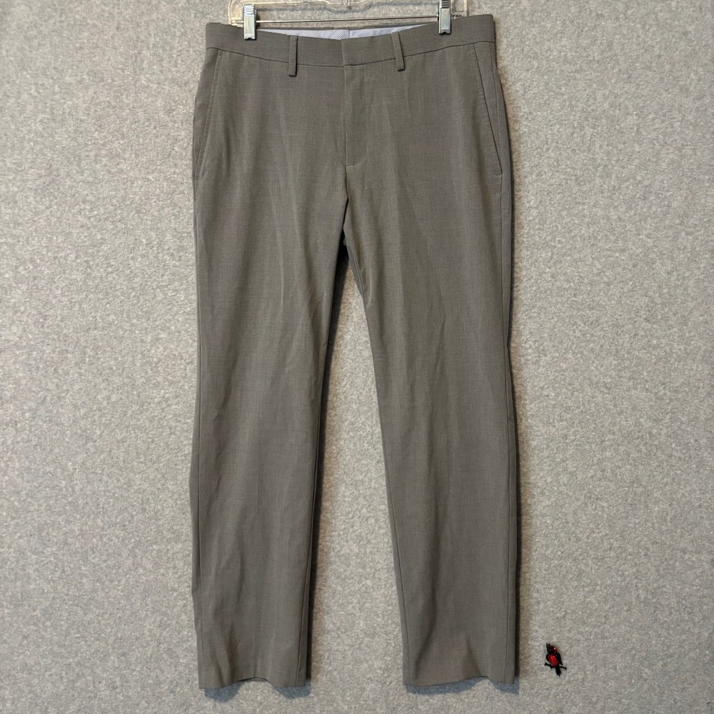 J.M. Haggar Men's 33x30 Slim Fit Gray Dress Pants Stretch Trousers Formal Office